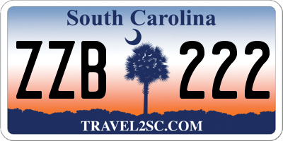 SC license plate ZZB222