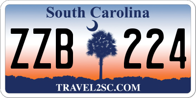 SC license plate ZZB224