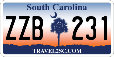 SC license plate ZZB231