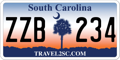 SC license plate ZZB234