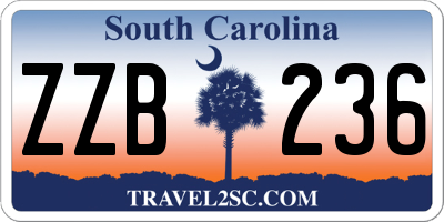 SC license plate ZZB236