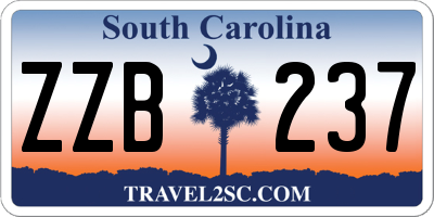 SC license plate ZZB237