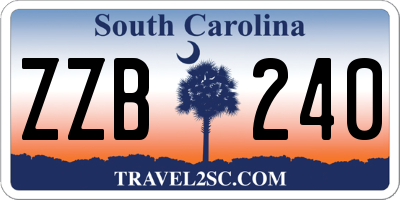 SC license plate ZZB240