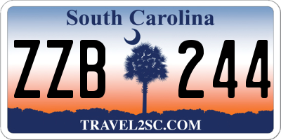 SC license plate ZZB244