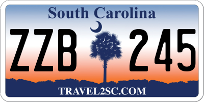 SC license plate ZZB245