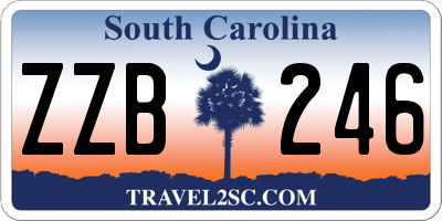 SC license plate ZZB246