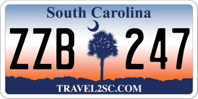 SC license plate ZZB247