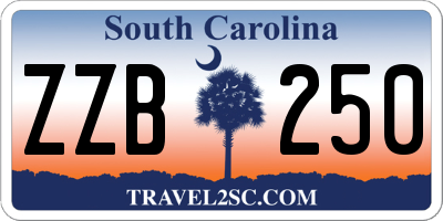 SC license plate ZZB250