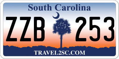 SC license plate ZZB253