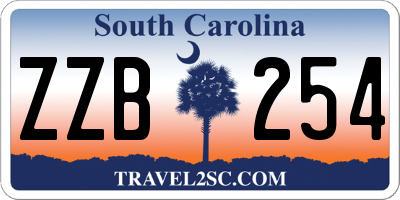 SC license plate ZZB254