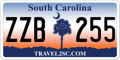 SC license plate ZZB255