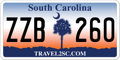 SC license plate ZZB260