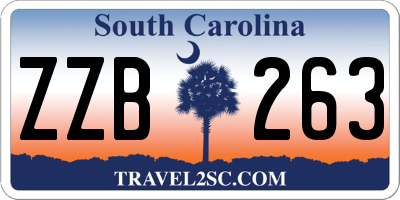 SC license plate ZZB263