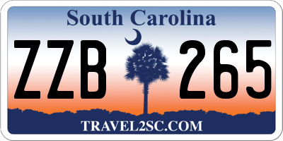 SC license plate ZZB265