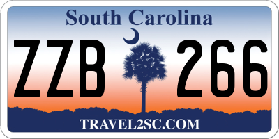 SC license plate ZZB266