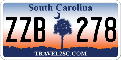 SC license plate ZZB278