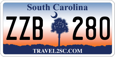 SC license plate ZZB280