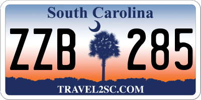 SC license plate ZZB285
