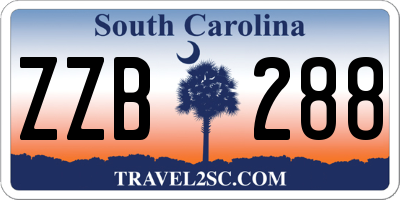 SC license plate ZZB288