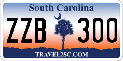 SC license plate ZZB300