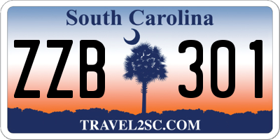 SC license plate ZZB301