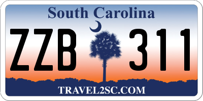 SC license plate ZZB311