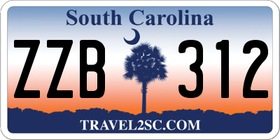 SC license plate ZZB312