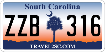 SC license plate ZZB316