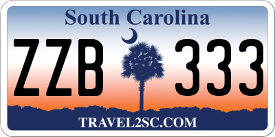 SC license plate ZZB333