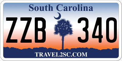 SC license plate ZZB340