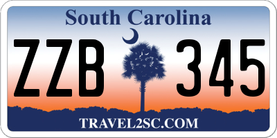 SC license plate ZZB345