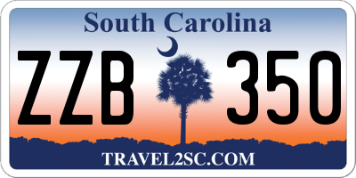 SC license plate ZZB350