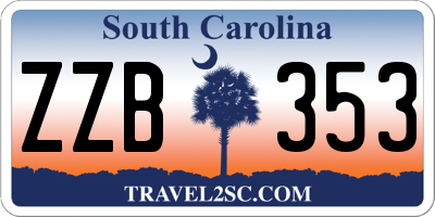 SC license plate ZZB353