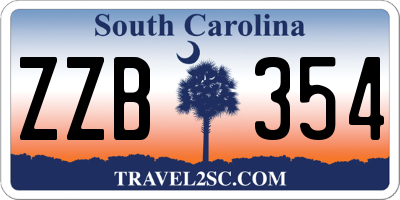 SC license plate ZZB354