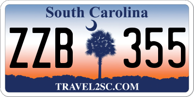 SC license plate ZZB355