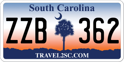 SC license plate ZZB362