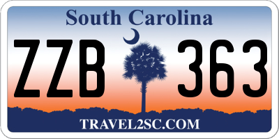 SC license plate ZZB363