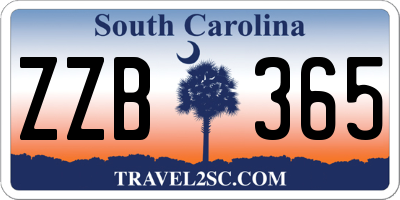 SC license plate ZZB365