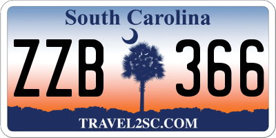 SC license plate ZZB366