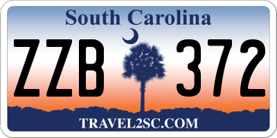 SC license plate ZZB372