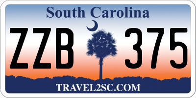 SC license plate ZZB375