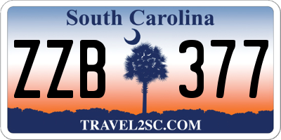 SC license plate ZZB377