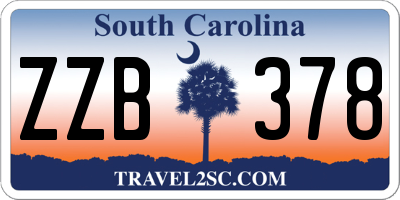 SC license plate ZZB378