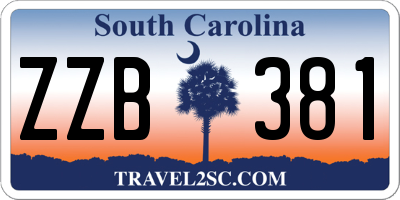 SC license plate ZZB381