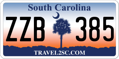 SC license plate ZZB385