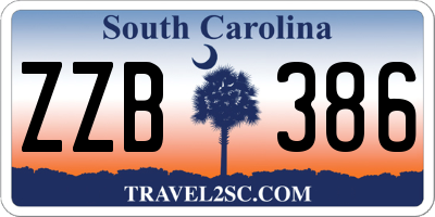 SC license plate ZZB386