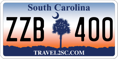 SC license plate ZZB400