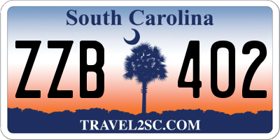 SC license plate ZZB402