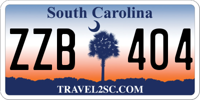 SC license plate ZZB404