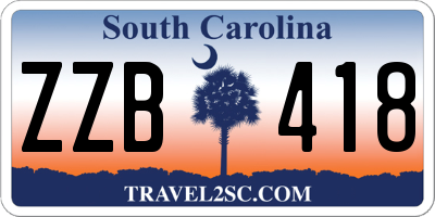 SC license plate ZZB418